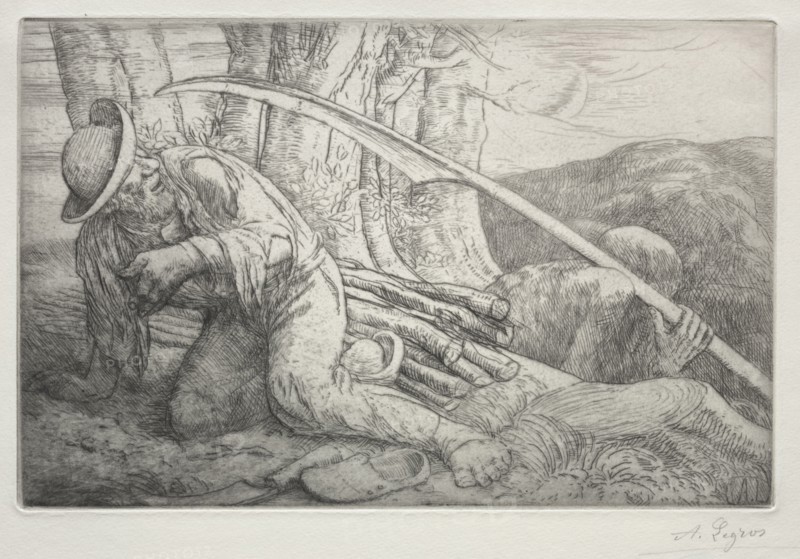 La Mort et le Bûcheron (5th Plate). Alphonse Legros (French, 1837-1911). Etching and drypoint