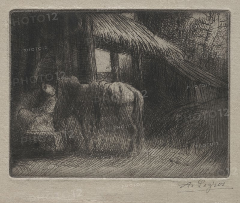 The Watering Place (2nd Plate). Alphonse Legros (French, 1837-1911). Etching and drypoint