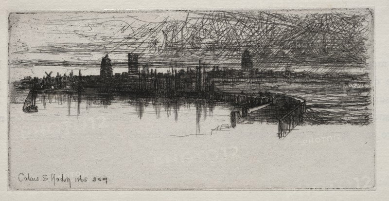 Little Calais Pier, 1865, 3 A.M., 1865. Francis Seymour Haden (British, 1818-1910). Etching