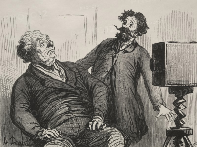 Photographe et photographiés. Honoré Daumier (French, 1808-1879). Wood engraving
