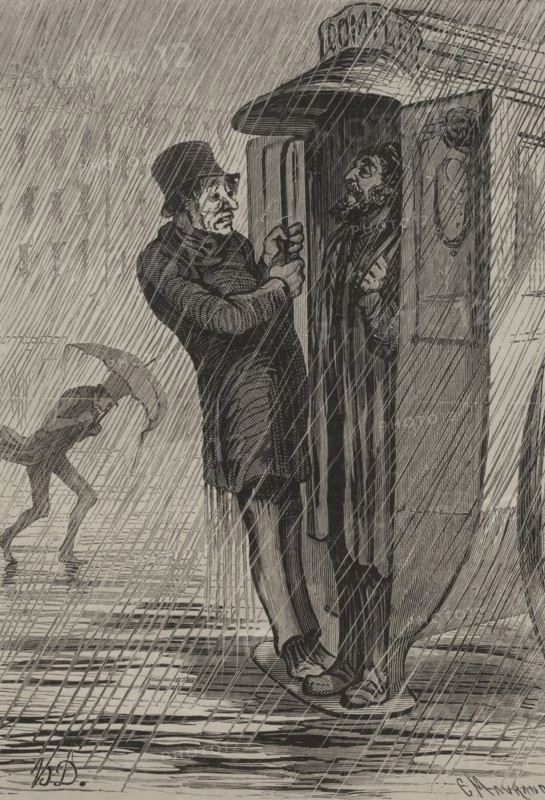 The Omnibus:  Full. Honoré Daumier (French, 1808-1879). Wood engraving