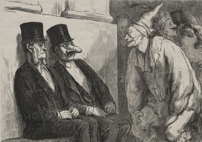 Au bal de l'opéra:  tu t'amuse trop. Honoré Daumier (French, 1808-1879). Wood engraving