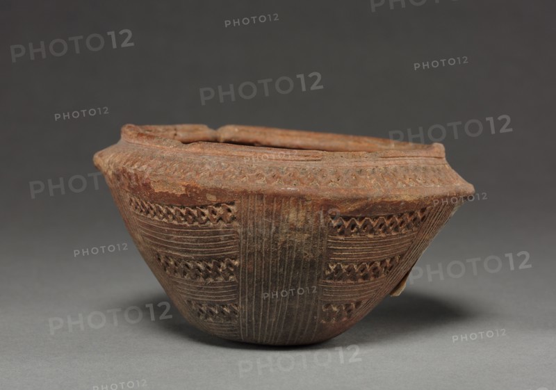 Jar, before 1550. Colombia, 15th-16th century. Red ware with incised patterns; overall: 7.5 x 14 cm (2 15/16 x 5 1/2 in.).