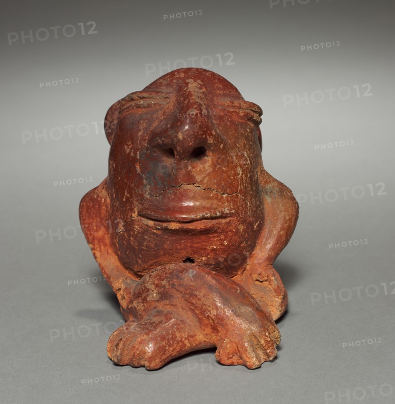 Grotesque Figure, before 1921. Colombia. Red ware; overall: 10.5 x 10.1 cm (4 1/8 x 4 in.).