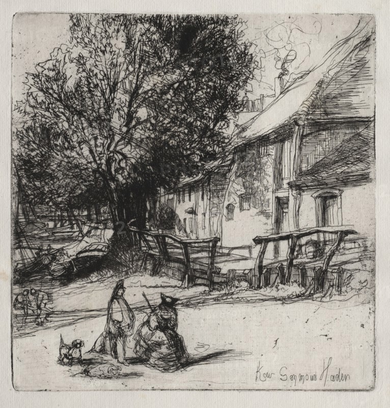 Kew Side. Francis Seymour Haden (British, 1818-1910). Etching
