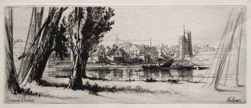 Fulham. Francis Seymour Haden (British, 1818-1910). Etching and drypoint