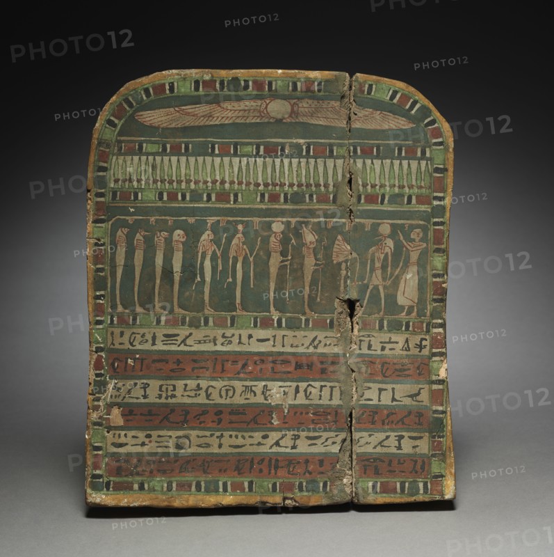 Tomb Stele of Nesptah, 664-525 BC. Egypt, Late Period, Dynasty 26. Painted wood; overall: 34 x 28.5 x 3.8 cm (13 3/8 x 11 1/4 x 1 1/2 in.).