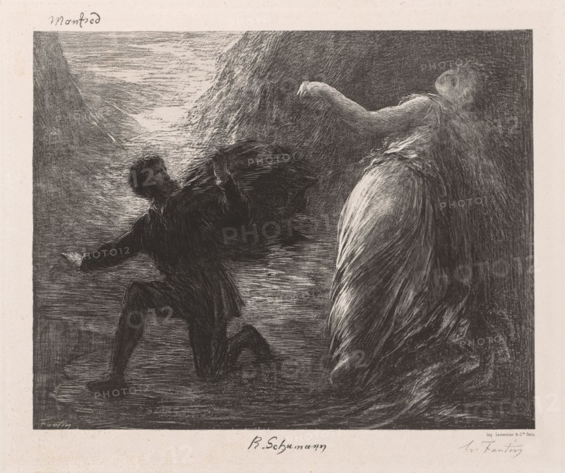 Manfred and Astarté, 1879. Henri Fantin-Latour (French, 1836-1904). Lithograph