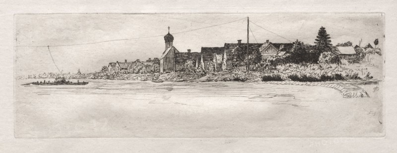 Ferry at Schwabel Weiss, 1879. Otto H. Bacher (American, 1856-1909). Etching