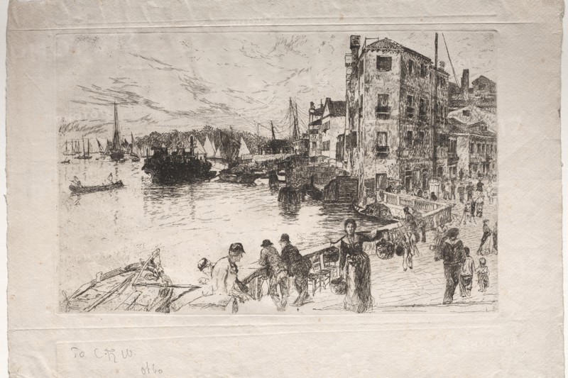 Castello Quarter, Riva, 1880. Otto H. Bacher (American, 1856-1909). Etching