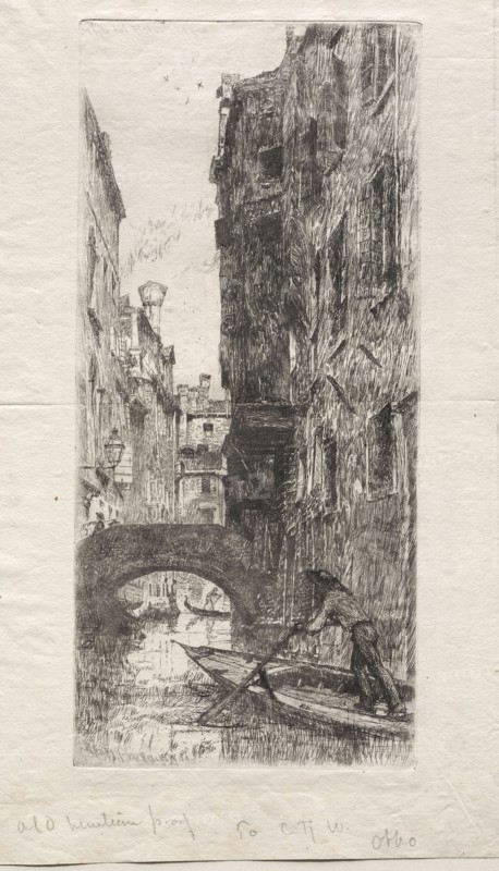 Ponte del Pistor, Venice, 1880. Otto H. Bacher (American, 1856-1909). Etching