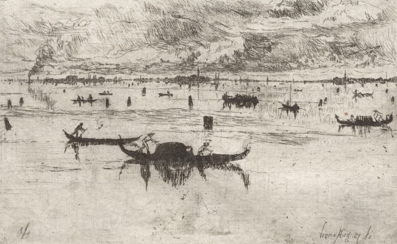 Looking toward the Salute, Venice, 1880. Otto H. Bacher (American, 1856-1909). Etching