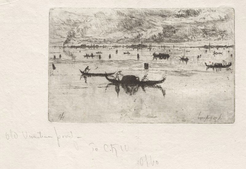 Looking toward the Salute, Venice, 1880. Otto H. Bacher (American, 1856-1909). Etching