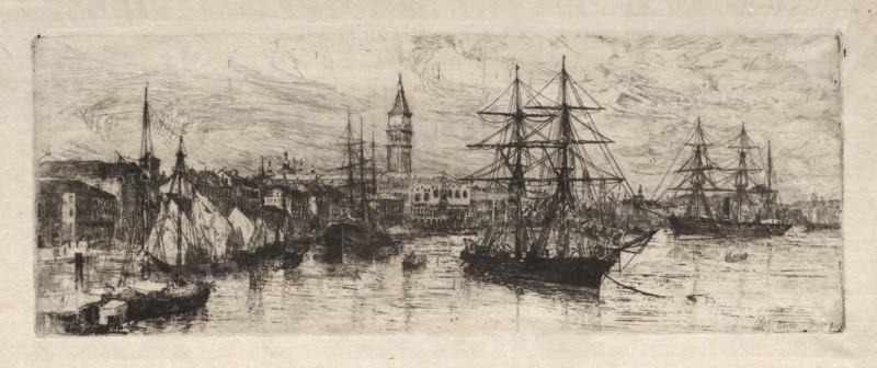 Shipping and the Ducal Palace, 1880. Otto H. Bacher (American, 1856-1909). Etching
