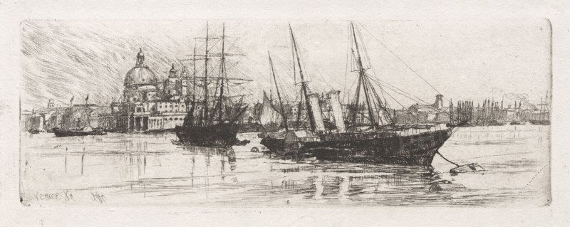 Two Boats, Venice, 1880. Otto H. Bacher (American, 1856-1909). Etching