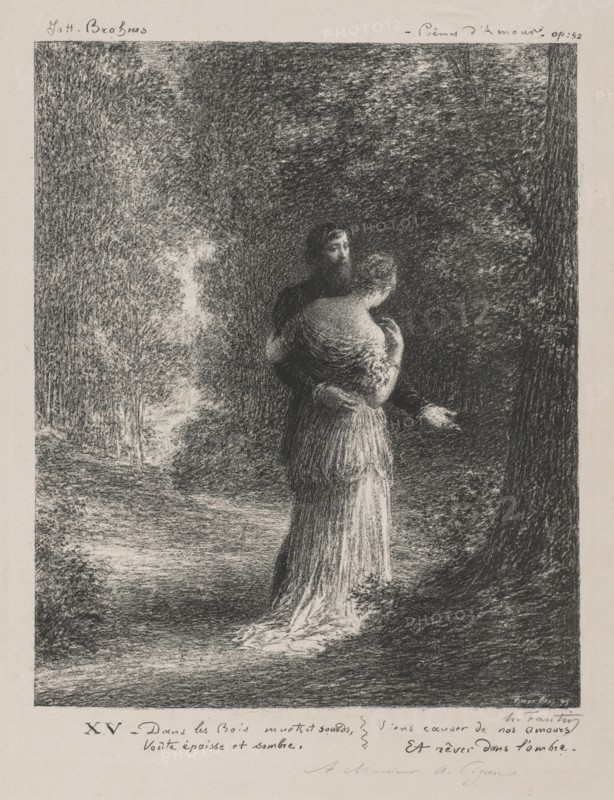 Love Poems by Brahms. Henri Fantin-Latour (French, 1836-1904). Lithograph