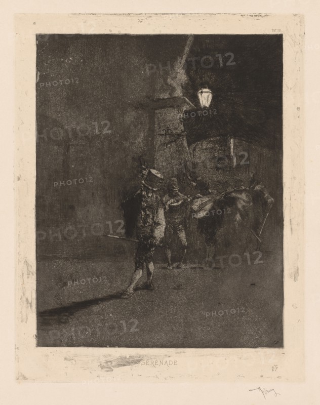 Serenade. Mariano Fortuny y Carbó (Spanish, 1838-1874). Etching