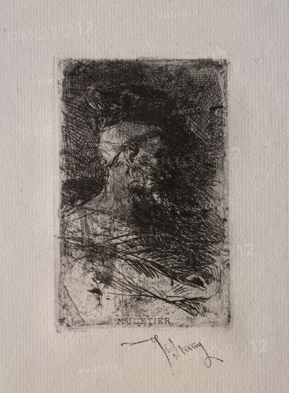 Muletier. Mariano Fortuny y Carbó (Spanish, 1838-1874). Etching