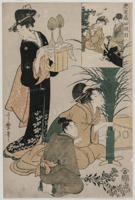 Chushingura: Act IV of The Storehouse of Loyalty, late 1790s. Kitagawa Utamaro (Japanese, 1753?-1806). Color woodblock print; sheet: 38.2 x 25.4 cm (15 1/16 x 10 in.).