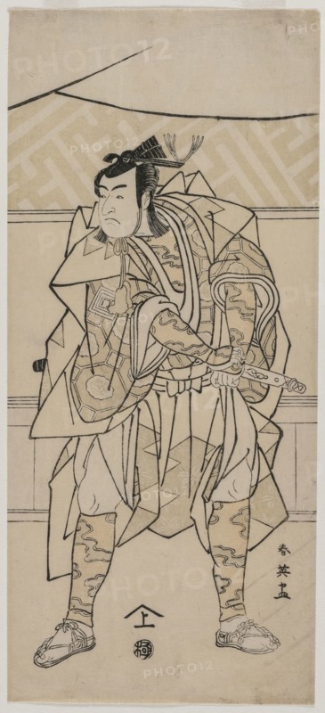 Ichikawa Monnosuke II as a Samurai, 1791. Katsukawa Shunei (Japanese, 1762-1819). Color woodblock print; sheet: 32.8 x 14.6 cm (12 15/16 x 5 3/4 in.).