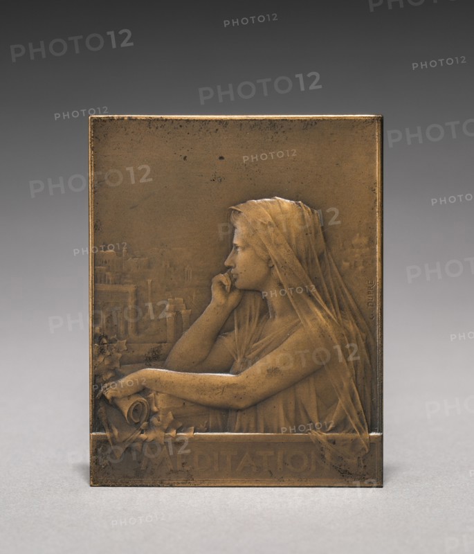 Medallion (obverse). Jules Dupré (French, 1811-1889). Bronze; overall: 6.4 x 5.1 cm (2 1/2 x 2 in.).