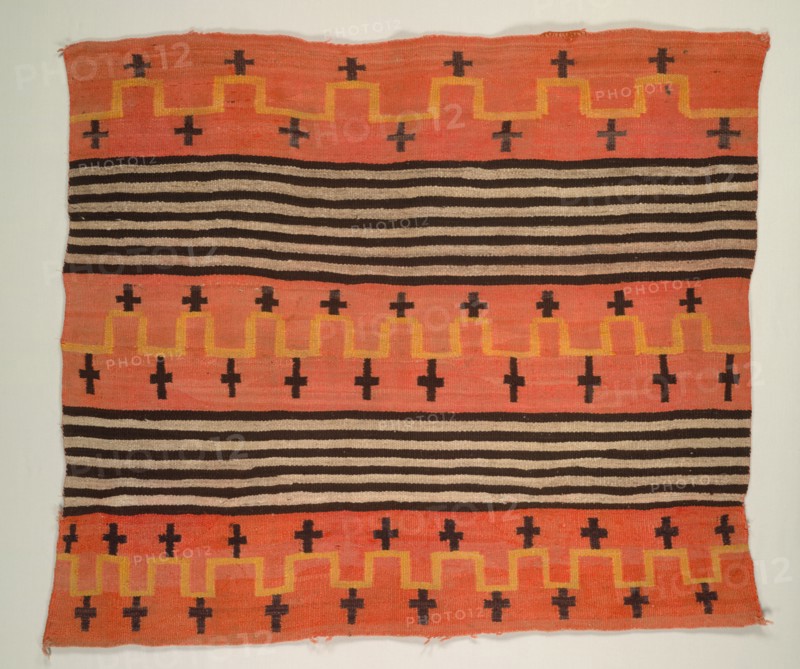 Rug (Woman's Wearing Blanket Style), c. 1895-1905. America, Native North American, Southwest, Navajo, Post-Contact, Early Period. Tapestry weave: wool (handspun); overall: 125 x 146.5 cm (49 3/16 x 57 11/16 in.).