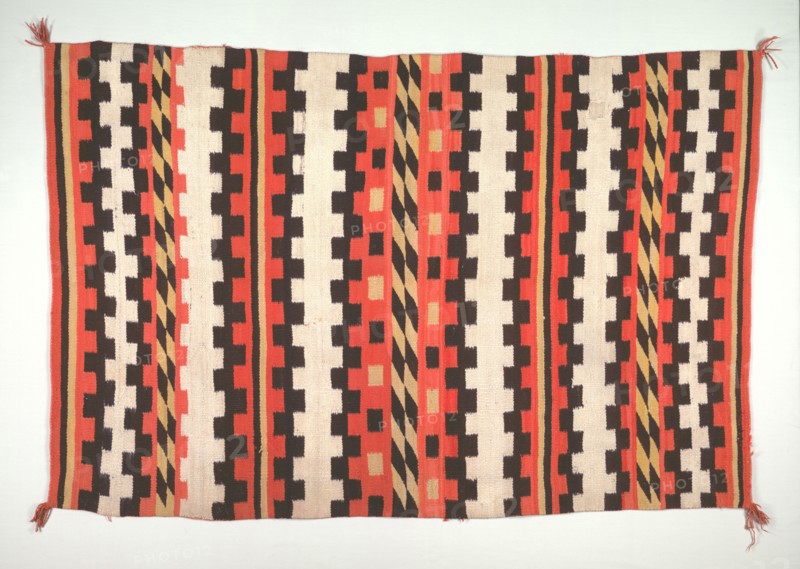 Rug (banded pound blanket style), c. 1895-1910. America, Native North American, Southwest, Navajo, post- Contact, Early Period. Tapestry weave: wool; overall: 220 x 138.8 cm (86 5/8 x 54 5/8 in.).