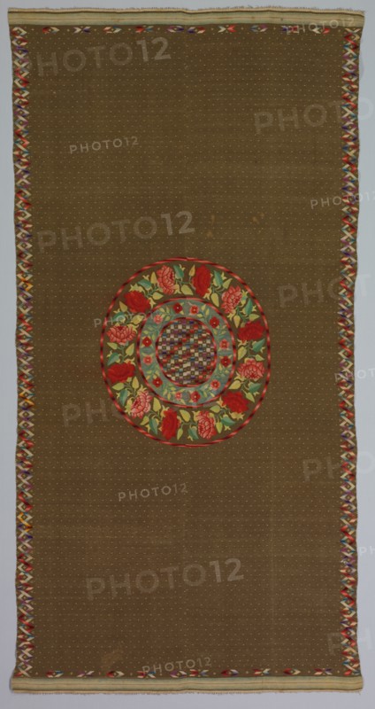 Sarape, c. 1870-1890. America, Native North American, Southwest, Mexico, Saltillo, Post-Contact, Transitional Period. Tapestry weave: cotton and wool; overall: 207 x 105.4 cm (81 1/2 x 41 1/2 in.).