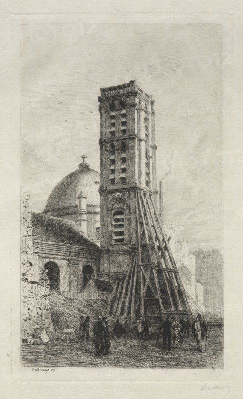 L'Eglise Saint-Roch. Alfred Alexandre Delauney (French, 1830-1894). Etching and drypoint