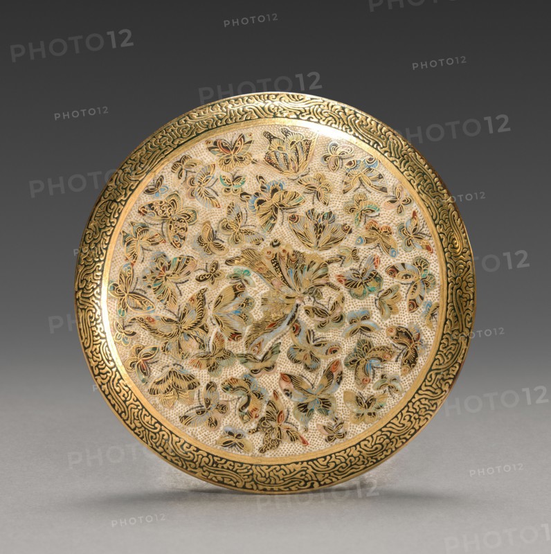 Jar: Satsuma Ware (lid), 1800s. Japan, 19th century. Pottery; diameter: 5.8 cm (2 5/16 in.); overall: 3.9 cm (1 9/16 in.).