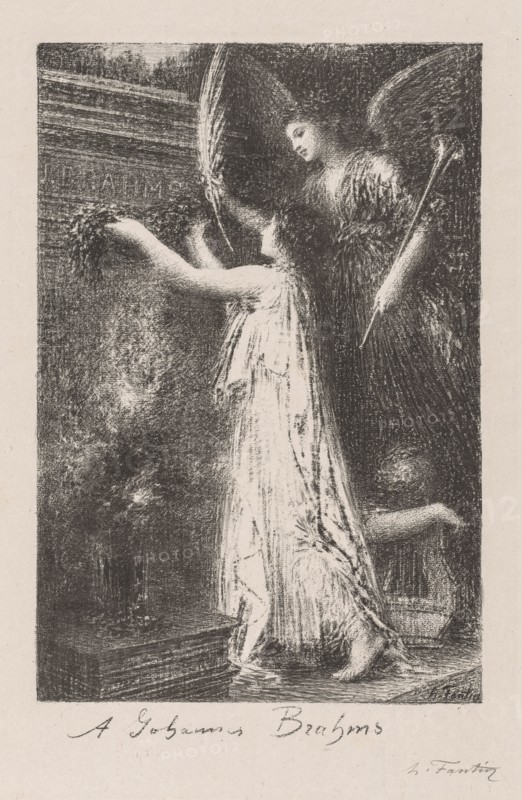 À Johannes Brahms, 1900. Henri Fantin-Latour (French, 1836-1904). Lithograph