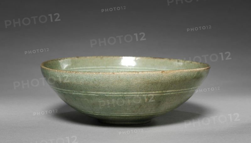 Dish with Inlaid Plant Design, 1100s. Korea, Goryeo period (918-1392). Celadon with inlaid design; overall: 6.7 cm (2 5/8 in.).