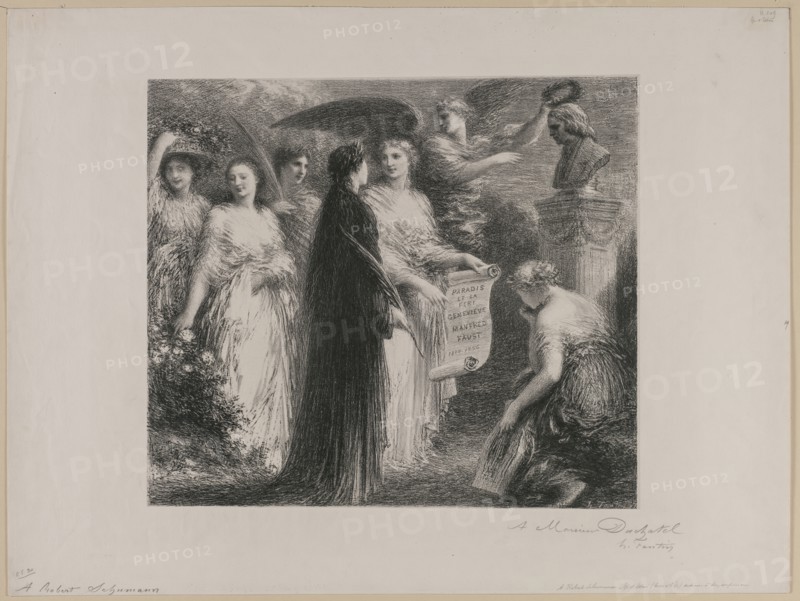 To Robert Schumann, 1894. Henri Fantin-Latour (French, 1836-1904). Lithograph