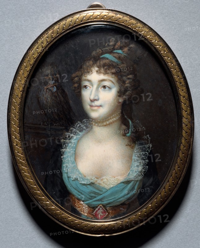 Portrait of Mademoiselle Marie-Anne Adelaide Le Normand, c. 1793. François Dumont (French, 1751-1831). Watercolor on ivory in a silver gilt mount; framed: 8.4 x 6.9 cm (3 5/16 x 2 11/16 in.); unframed: 7.3 x 5.8 cm (2 7/8 x 2 5/16 in.).