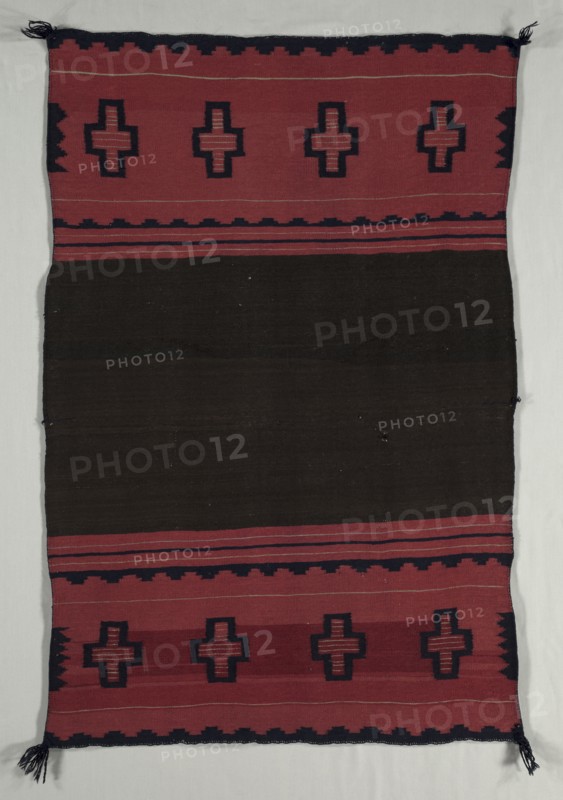 Woman's Dress (One Panel), 1870-1889. America, Native North American, Southwest, Navajo, Post-Contact, Late Classic Period. Tapestry weave: wool (handspun and bayeta); overall: 133 x 91 cm (52 3/8 x 35 13/16 in.)