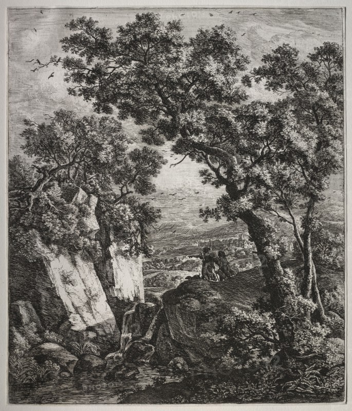 Tobias and the Angel. Anthonie Waterloo (Dutch, 1609/10-1690). Etching