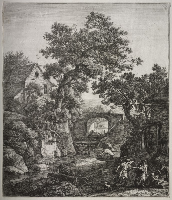 Zipporah circumcising Her Son. Anthonie Waterloo (Dutch, 1609/10-1690). Etching