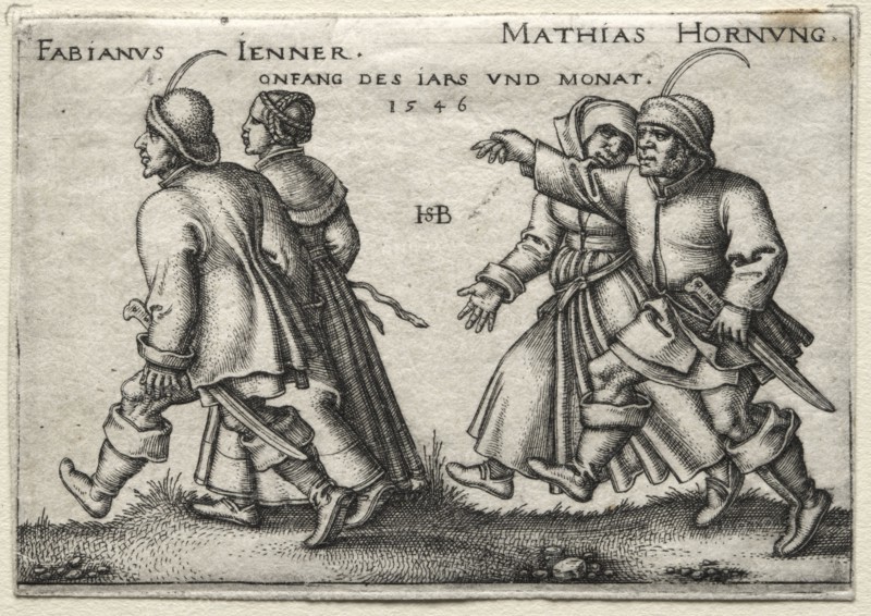 The Village Wedding: Fabianus Jenner / Mathias Hornung, 1546. Hans Sebald Beham (German, 1500-1550). Engraving