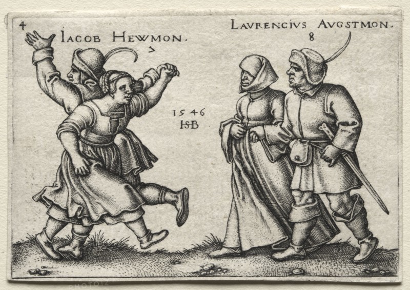 The Village Wedding:  Jacob Hewmon / Lawrencius Augstmon, 1546. Hans Sebald Beham (German, 1500-1550). Engraving