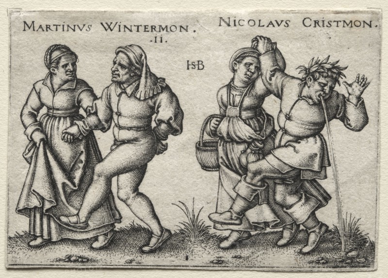 The Village Wedding:  Martinus Wintermon / Nicolaus Cristmon, 1546. Hans Sebald Beham (German, 1500-1550). Engraving