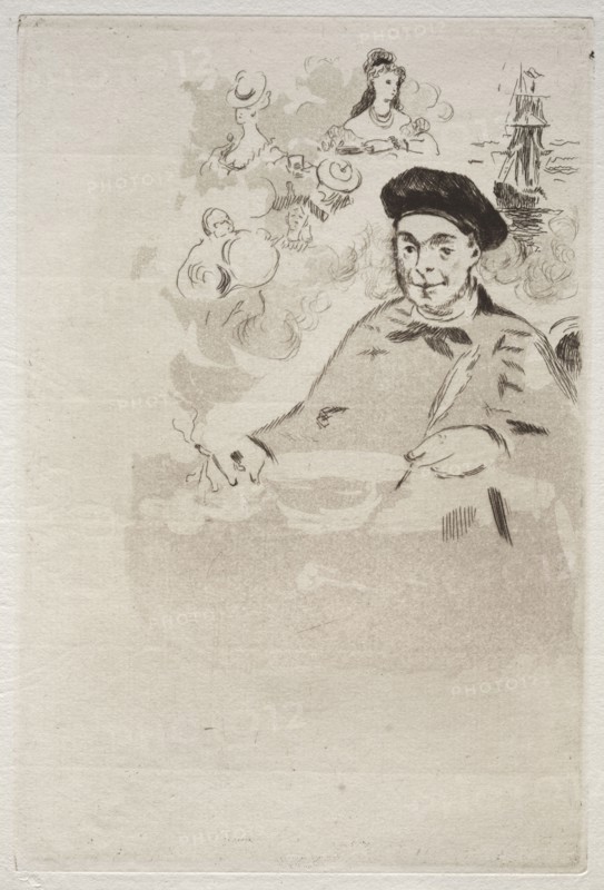 Frontispiece for an edition of Les Ballades by Theodore de Banville. Edouard Manet (French, 1832-1883). Etching and aquatint
