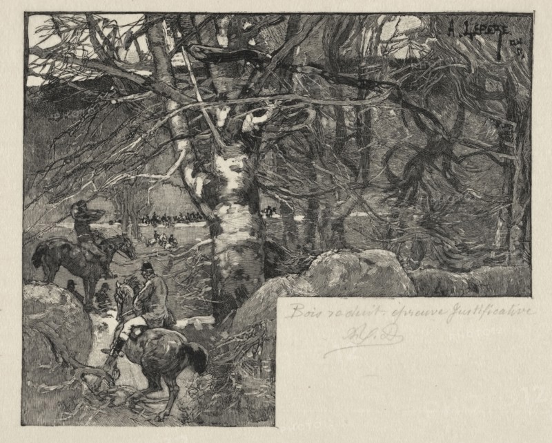 Une Chasse au Mont Gérard. Auguste Louis Lepère (French, 1849-1918). Wood engraving