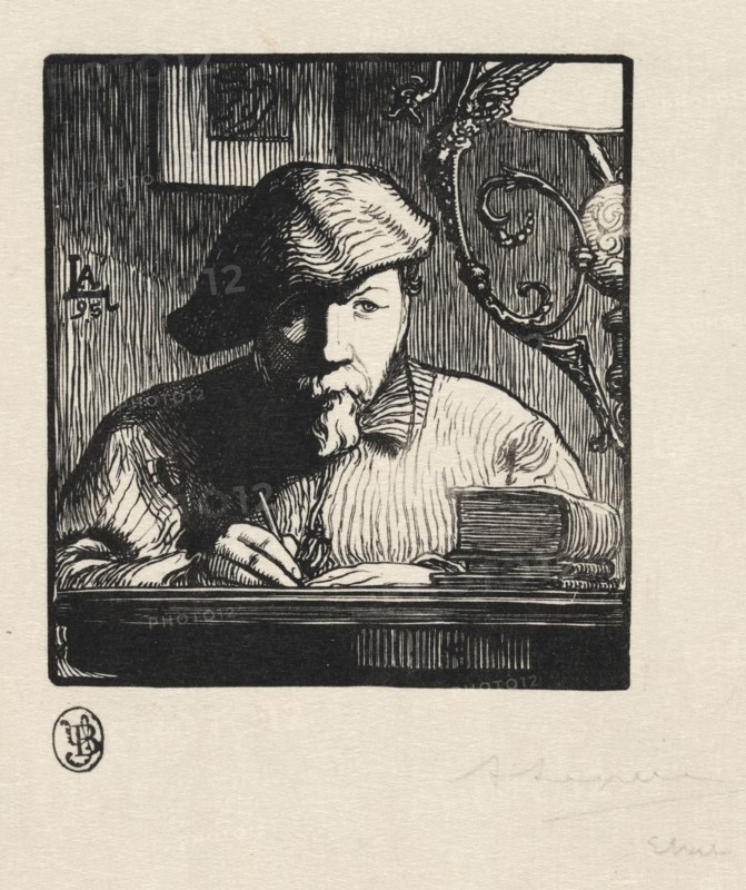 Self-Portrait, 1895. Auguste Louis Lepère (French, 1849-1918). Wood engraving