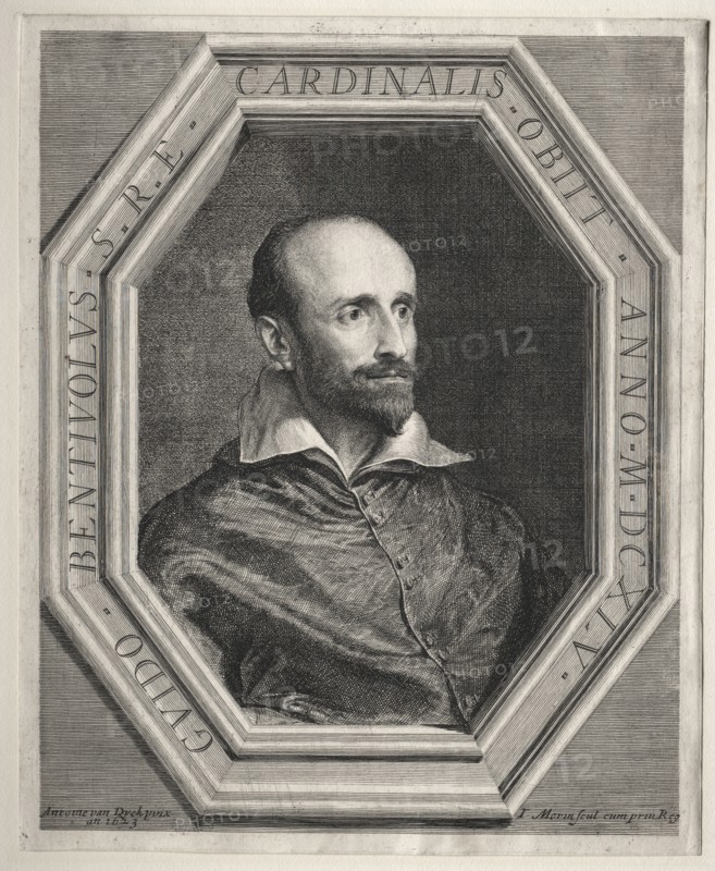 Cardinal Guido Bentivoglio, Papal Nuncio at the Court of Louis XIII. Jean Morin (French, 1600-1650). Etching