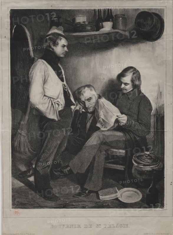 Souvenir of the Prison ot Ste. Pélagie, 1834. Honoré Daumier (French, 1808-1879), Aubert. Lithograph; sheet: 29.5 x 21.3 cm (11 5/8 x 8 3/8 in.); image: 24.8 x 18.8 cm (9 3/4 x 7 3/8 in.)