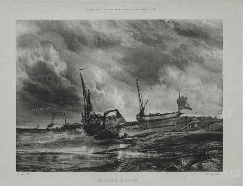 Marée basse, 1831. Eugène Isabey (French, 1803-1886). Lithograph
