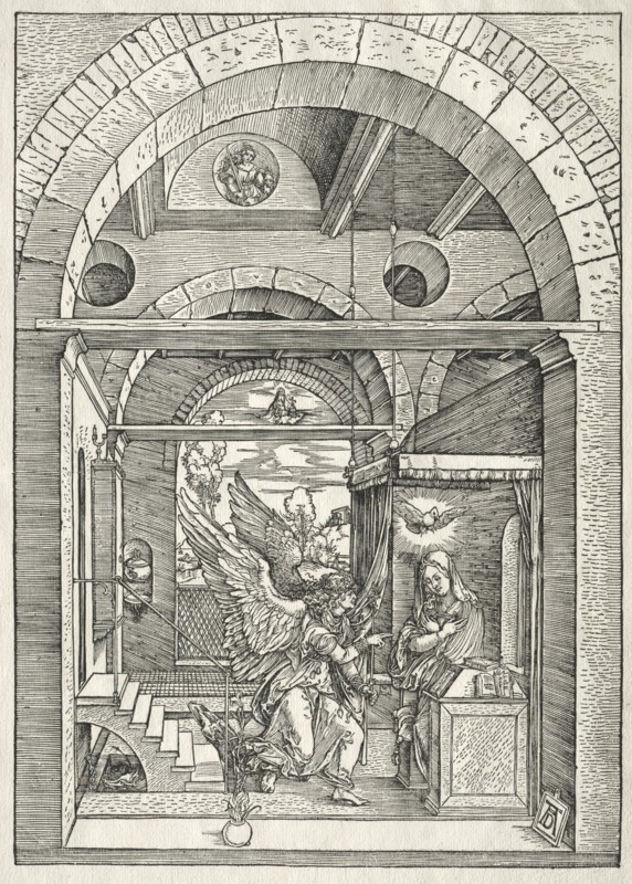 Life of the Virgin:  The Annunciation, 1504-1505. Albrecht Dürer (German, 1471-1528). Woodcut