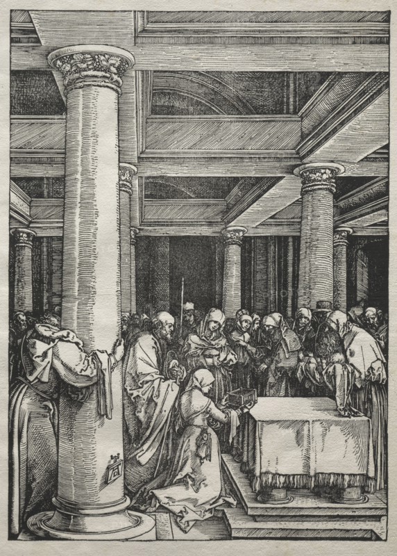 Life of the Virgin:  Presentation of Jesus in the Temple, 1504-1505. Albrecht Dürer (German, 1471-1528). Woodcut