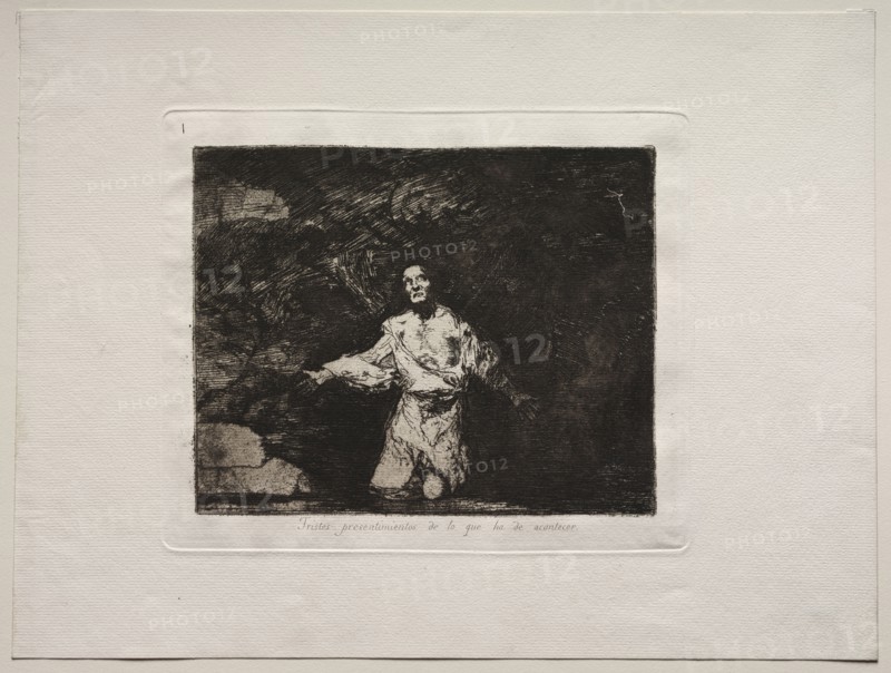 The Horrors of War:  Title Page - Sad Forebodings of What is Going to Happen. Francisco de Goya (Spanish, 1746-1828). Etching