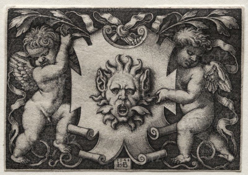 Vignette au Mascaron, 1544. Hans Sebald Beham (German, 1500-1550). Engraving
